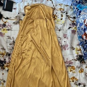 Satin gold dress